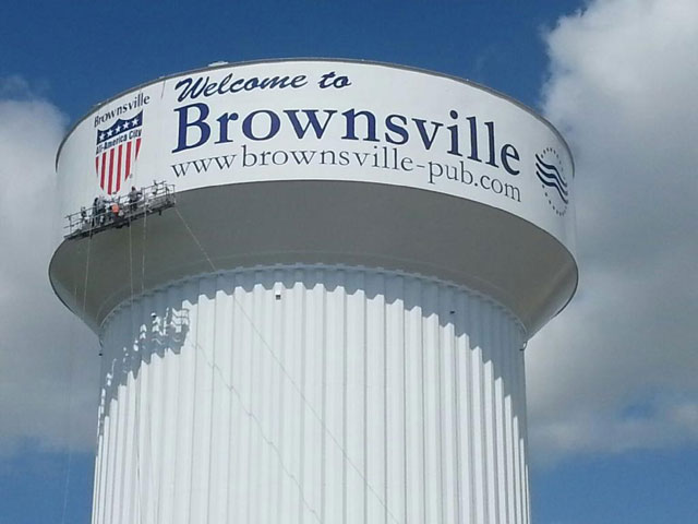 brownsville water tower text graphics